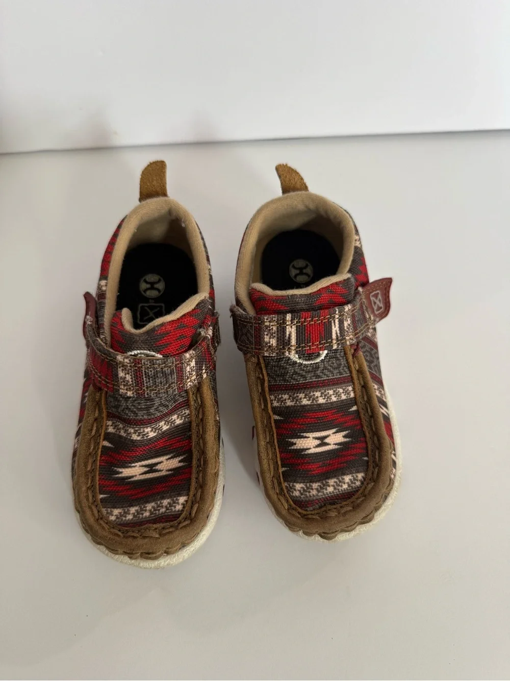 Hooey by Twisted Driving Moc Red & Brown Patterned Moccasin